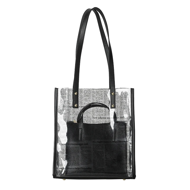 

Online celebrity shopping bags transparent bags women's 2021 new trend line mother bags high-grade portable shoulder bags