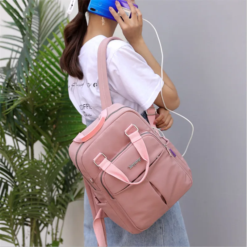 Girls Laptop Backpacks Pink Women USB Charging Backpack 15.6 inch with Men Travel Blue School bags For boys 2020 | Багаж и сумки