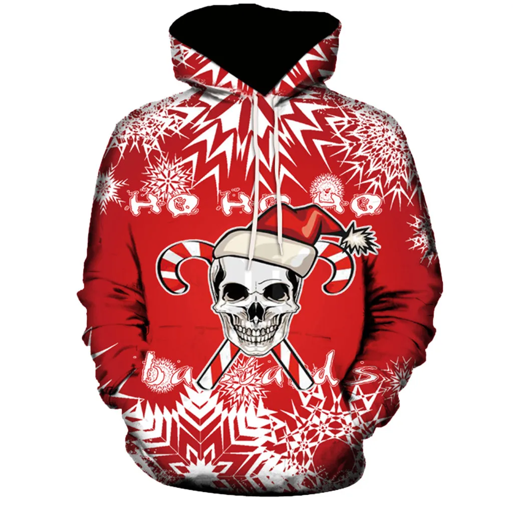 Мужская Рождественская одежда толстовки для мужчин 2020 костюм с 3D принтом длинным