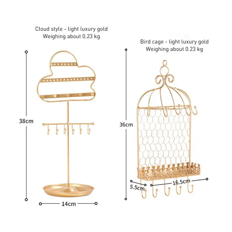 

Jewelry Stand Holder Cloud Bird Jewelry Display Organizer Earring Necklace Bracelet Hanging Storage Rack for Home
