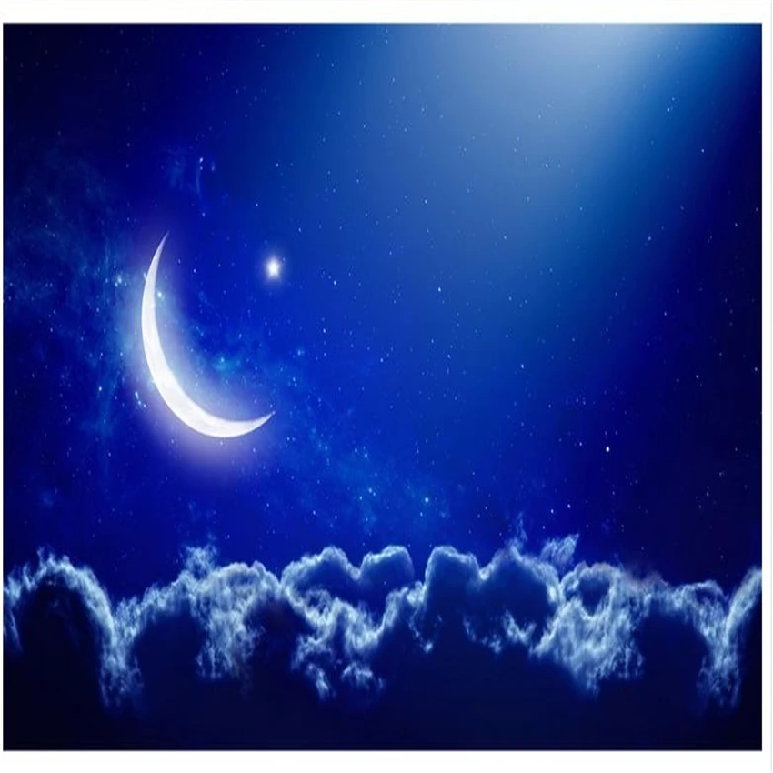 Декор для дома ночное небо потолок месяц на заказ 3d фото настенная бумага