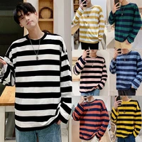 autumn stripe long sleeve men tshirts cool fashion branded hit color harajuku oversized punk japanese streetwear tee top quality