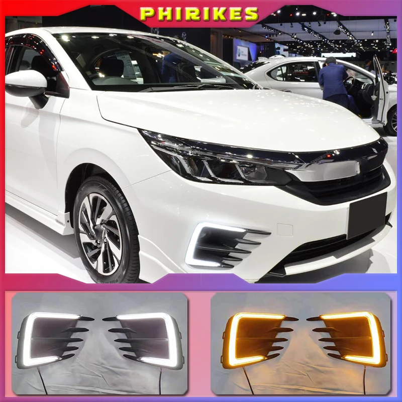 

2 шт., Автомобильные светодиодные дневные ходовые огни для Honda City RS 2020 2021