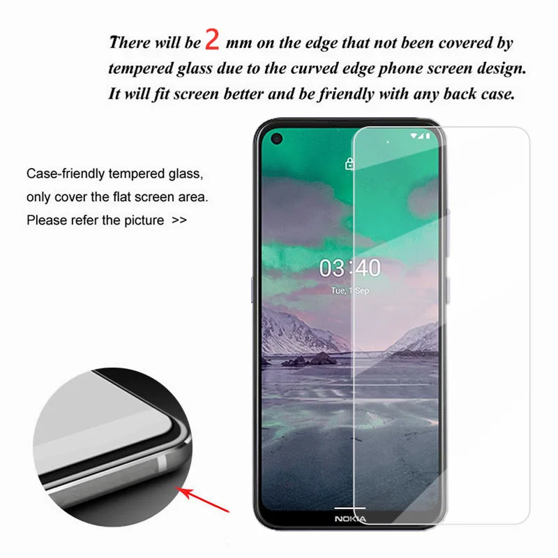 Claro de cristal para Nokia 3,4 Protector de pantalla para Nokia 3,4 de vidrio templado de la c&aacute;mara del tel&eacute;fono Len pel&iacute;cula para Nokia 5,4 de 3,4 de 1,4 X20 X10 C30-2