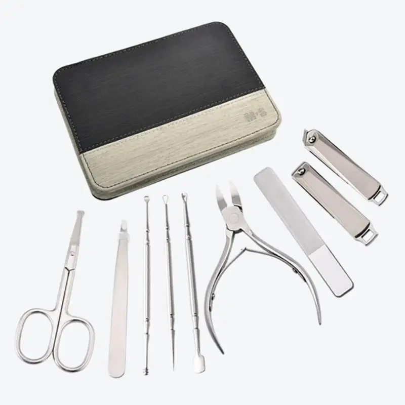 

9x Nail Clippers Set Stainless Steel Professional Grooming Kit Nail Care Tools New