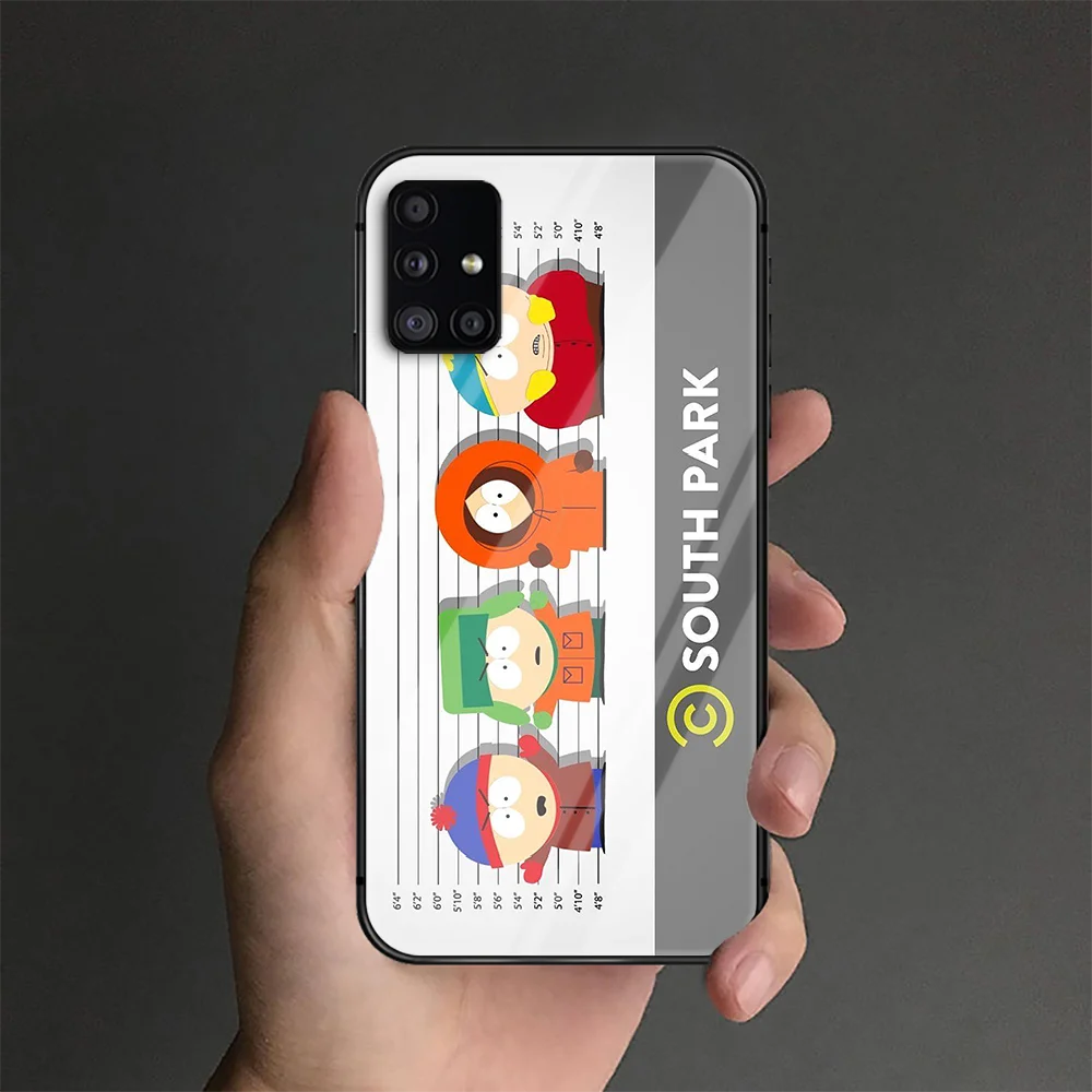 

SouthPark Phone Tempered Glass Case Cover For Samsung Galaxy S Note 5 6 9 10 10E 20 21 FE Plus Uitra Waterproof Coque Fashion