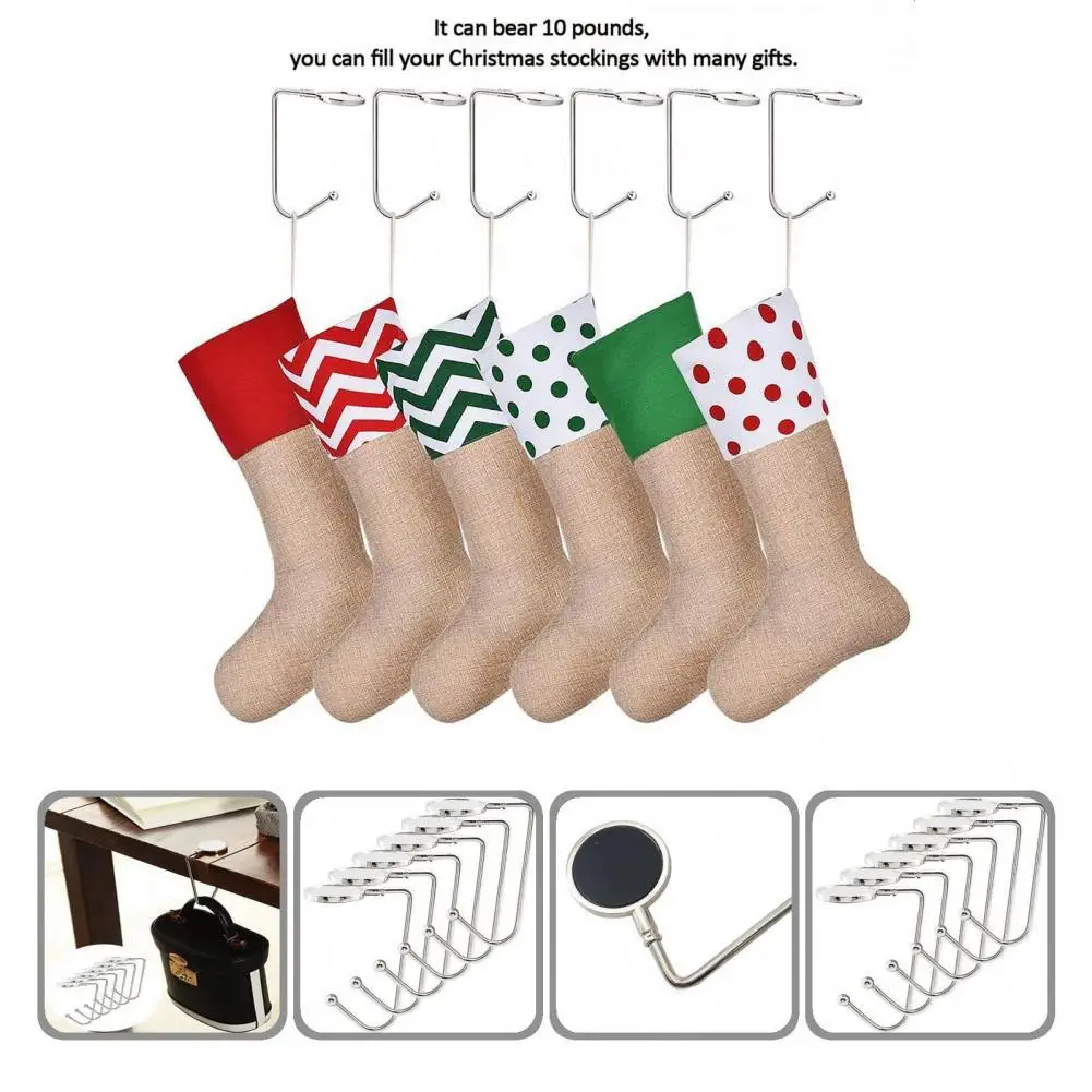 

Zinc Alloy 6Pcs Useful Multipurpose Stockings Hanger Anti-corrosion Stockings Hanger Fantastic Home Decor