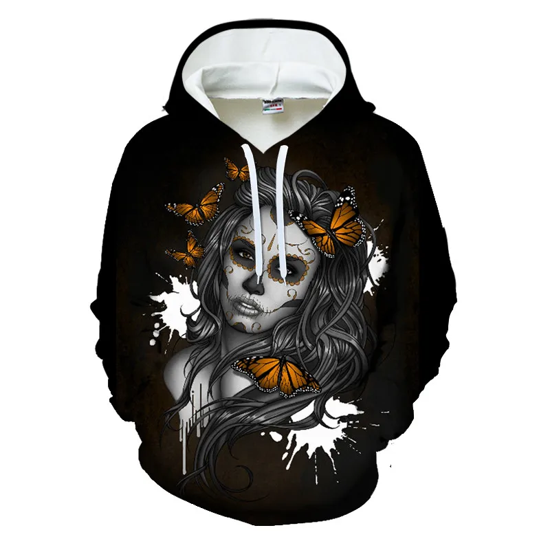 Skull Printed 3D Sweatshirt Men Women Black Design Hoodies Homme Autumn Long Sleeve Tracksuit For Male Hoody Drop Ship