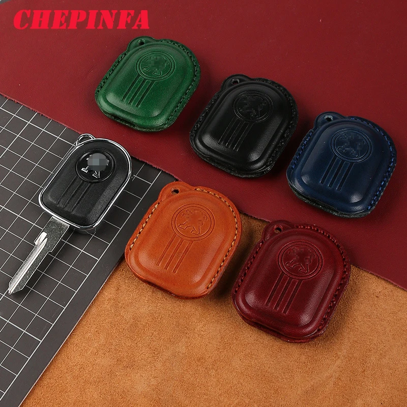 

CHEPINFA Motorcycle Key Cover Case Scooter Leather Key Chain Rope For Peugeot Django 150 Creative motor key