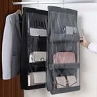 Прозрачные мешки для хранения с 6 карманами для шкафа, шкафа, двери, стены, прозрачные сумки для разных обуви с вешалками