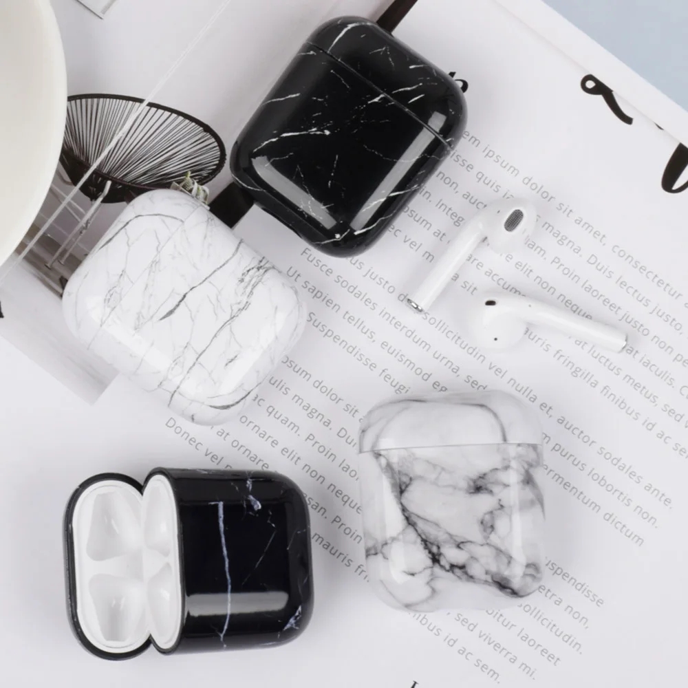 Чехол для оригинального Apple Airpods мраморный милый чехол 2 1 аксессуары наушников Air
