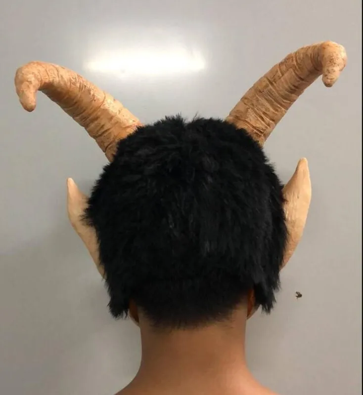 Латексная Маска Lucifer Horn маски костюм на Хэллоуин страшный демон дьявол фильм