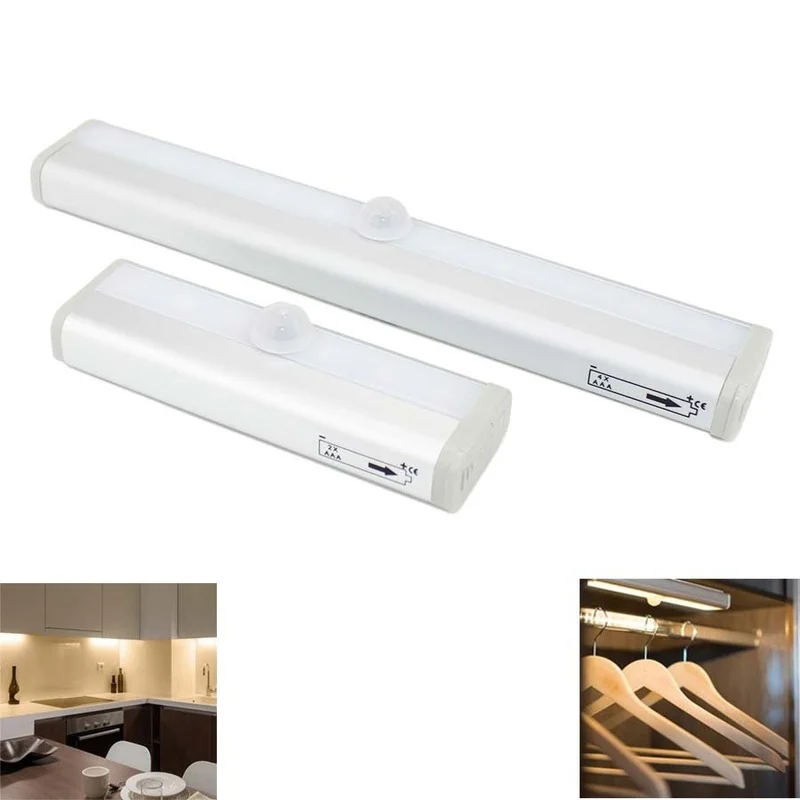 

PIR Motion Sensor Lamp 10 LED Wireless Wardrobe Cabinet Stairs Light Under Counter Closet Lighting Magnetic Stick-on Night Light
