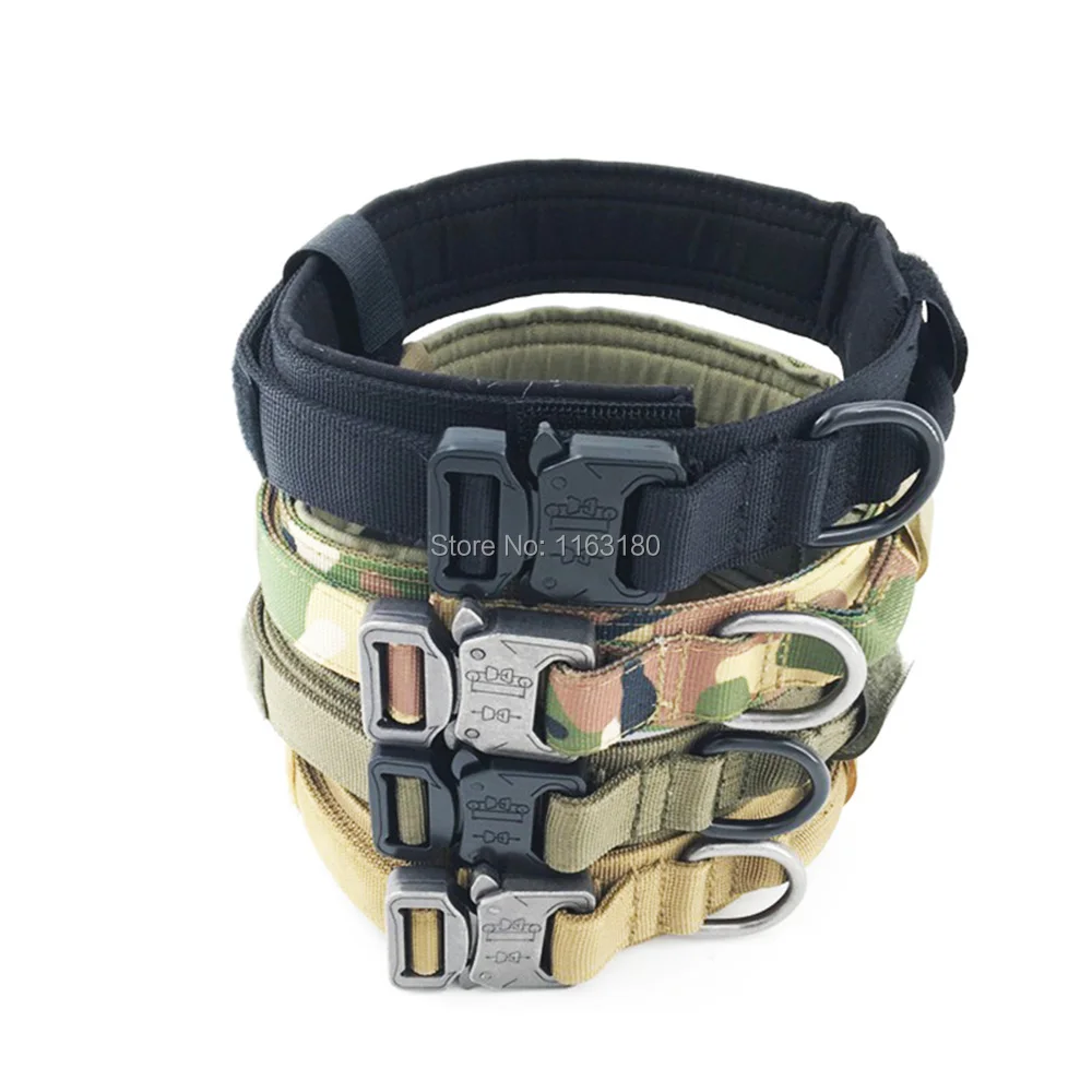 

12pcs/lot Nylon Dog Collar Outdoor Tactical Training Collar Pet Military Collar Dog Police Pet Accessories