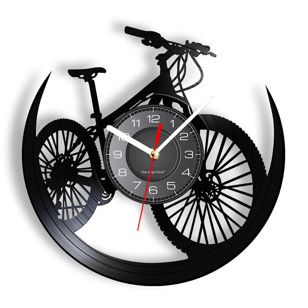 

Bike Decorative Wall Clock Go Cycling Biking Low-carbon & Eco Friendly Style Retro LP Record Wall Watch Vinyl Artwork Decoration