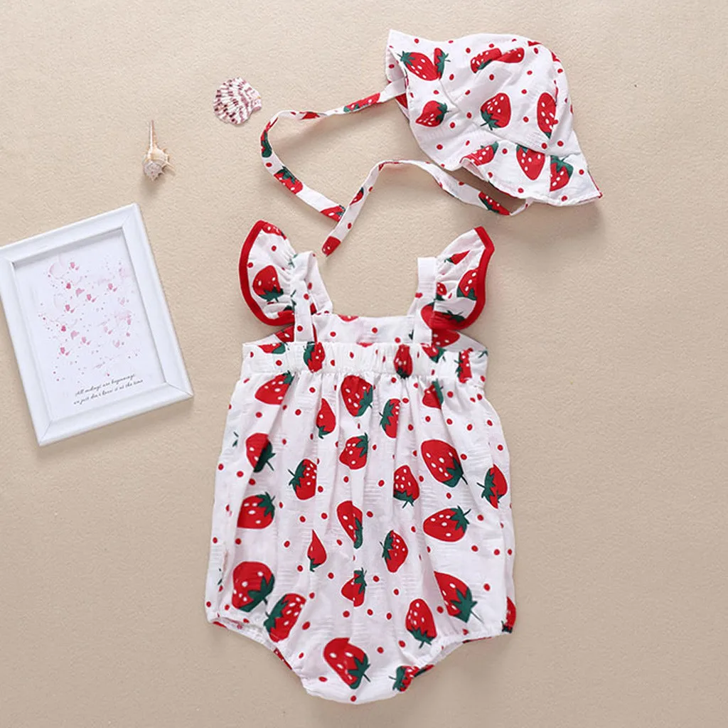 Боди с фруктовым принтом для новорожденных цельнокроеное боди на лямках