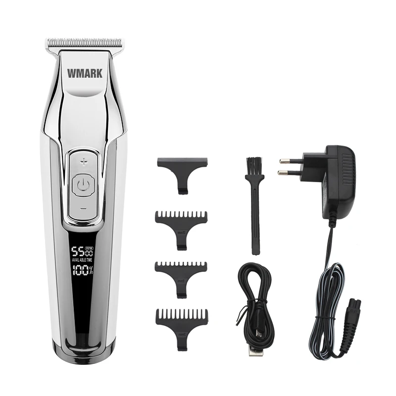 White color WMARK Парикмахерская Машинка для стрижки волос триммер для бороды машинка для стрижки волос электрическая машина для резки волос Бритва для стрижки края т-образное лезвие detailer - Цвет: White color
