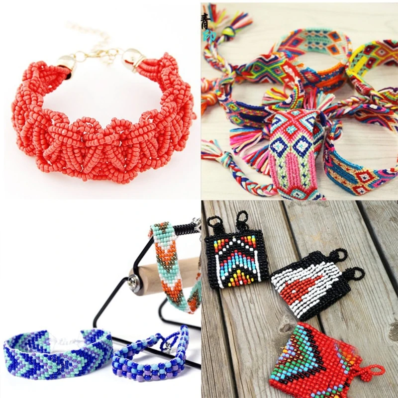 

Bead Loom Kit Beginner Necklace Bracelet Wooden Woven Beaded Jewelry Bracelet DIY Hand Knitting Machine Beading Tool