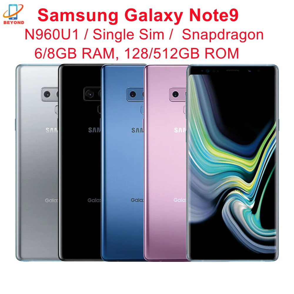 Samsung Galaxy Note9 Note 9 N960U N960U1 6 4 &quot6/8GB RAM 128/512 ГБ ROM Octa Core NFC Snapdragon 845 оригинальный мобильный