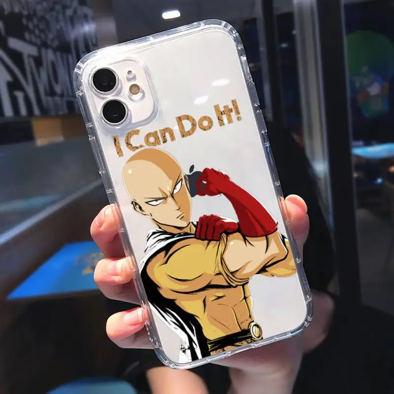 

Anime One Punch Man Phone Case Transparent for Clear iPhone 11 12 8 7 6 6S Plus X 5S SE 2020 XR mini pro XS MAX