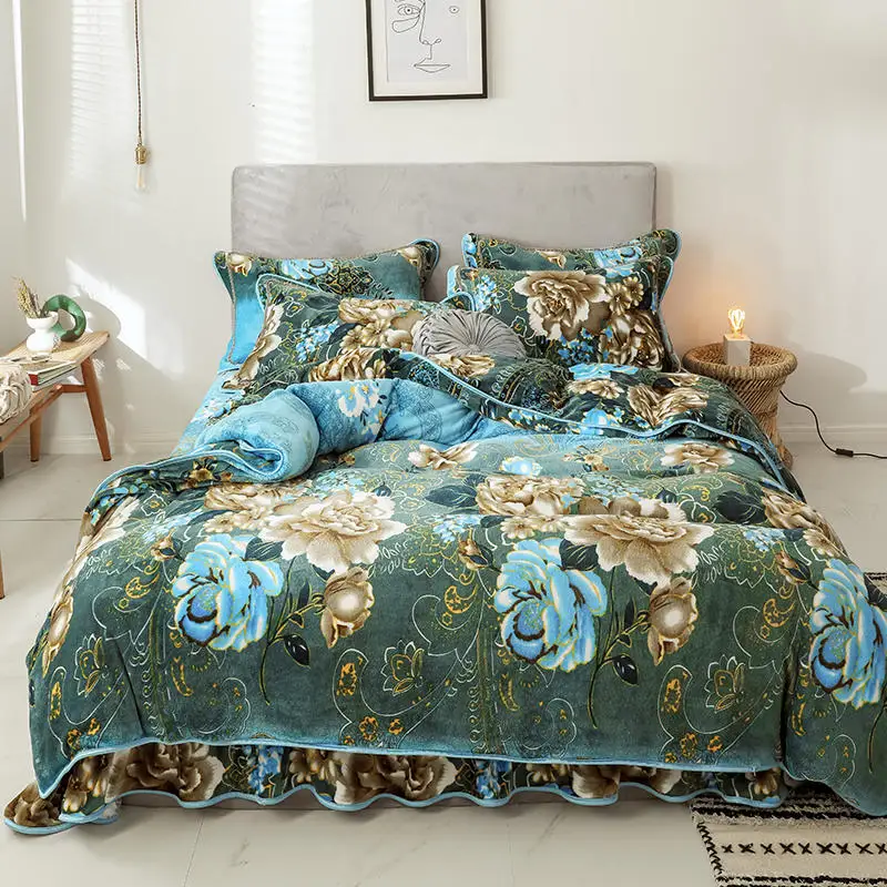 The Wizard of Oz Bedding Set Gold velvet Bed anti-static blue Duvet Cover Twin Queen King size Sheet Pillowcases | Дом и сад