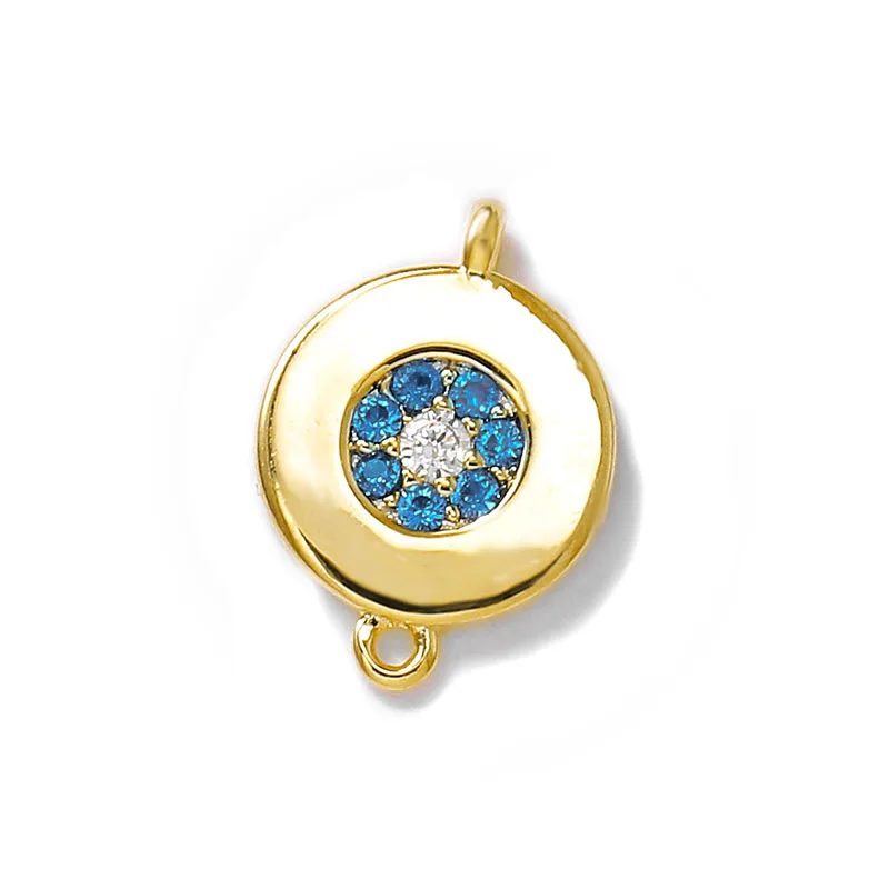 Оптовая продажа с фабрики круглые подвески из латуни и циркона золотого цвета