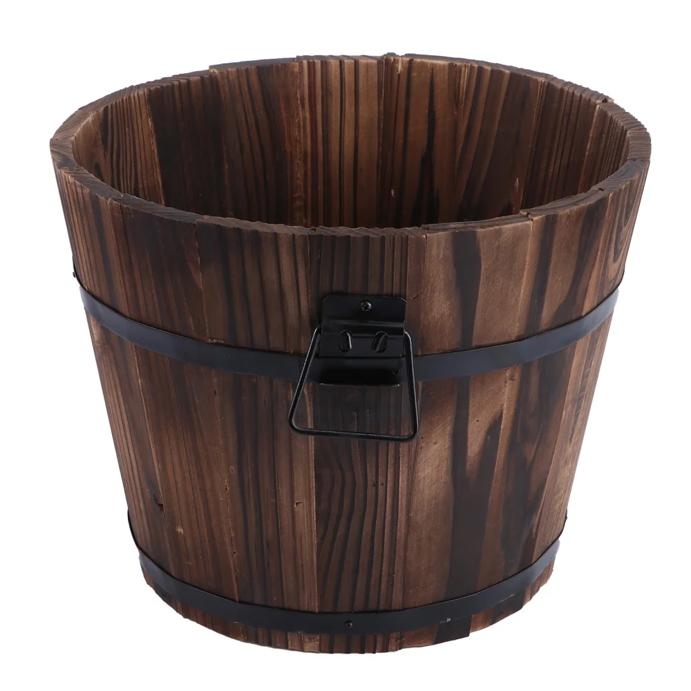 

1pc Decorative Wooden bucket Flower Home Furnishing Anticorrosion Bucket