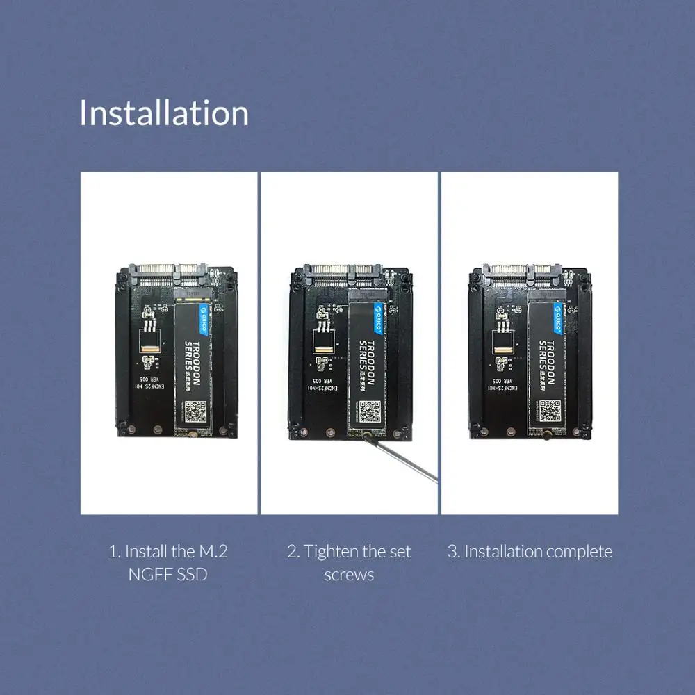 

ORICO M.2 NGFF (SATA) SSD to 2.5 SATA Adapter for 2230/2242/2260/2280mm M2 NGFF SSD Solid State Hard Drive M2 NGFF to SATA 22PIN