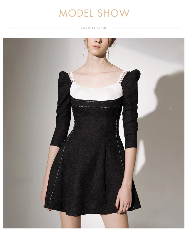 Dresses Popular French Hepburn Little Black Dress Sexy Elegant Waist Temperament Retro Dress Dress Dress