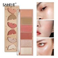 high gloss blush eyeshadow three in one makeup palette 6 color blush trimming palette shadow high light contouring palette