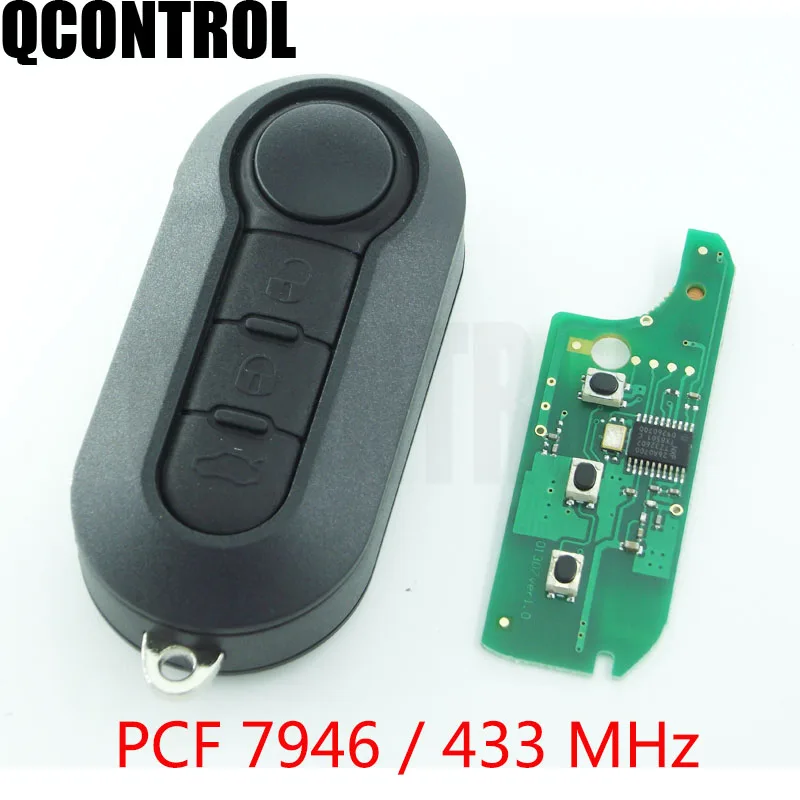 QCONTROL Автомобильный Дистанционный ключ Костюм для FIAT 500 Doblo Fiorino Grande Punto Evo Qubo PCF7946 чип 433 МГц