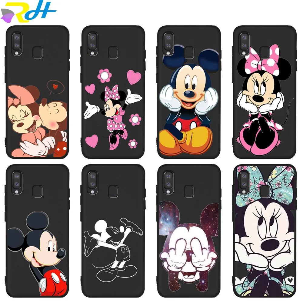 Мягкий Черный Силиконовый ТПУ чехол для samsung Galaxy S8 S9 S10 Plus Coque Etui Микки Минни S6 S7 Edge