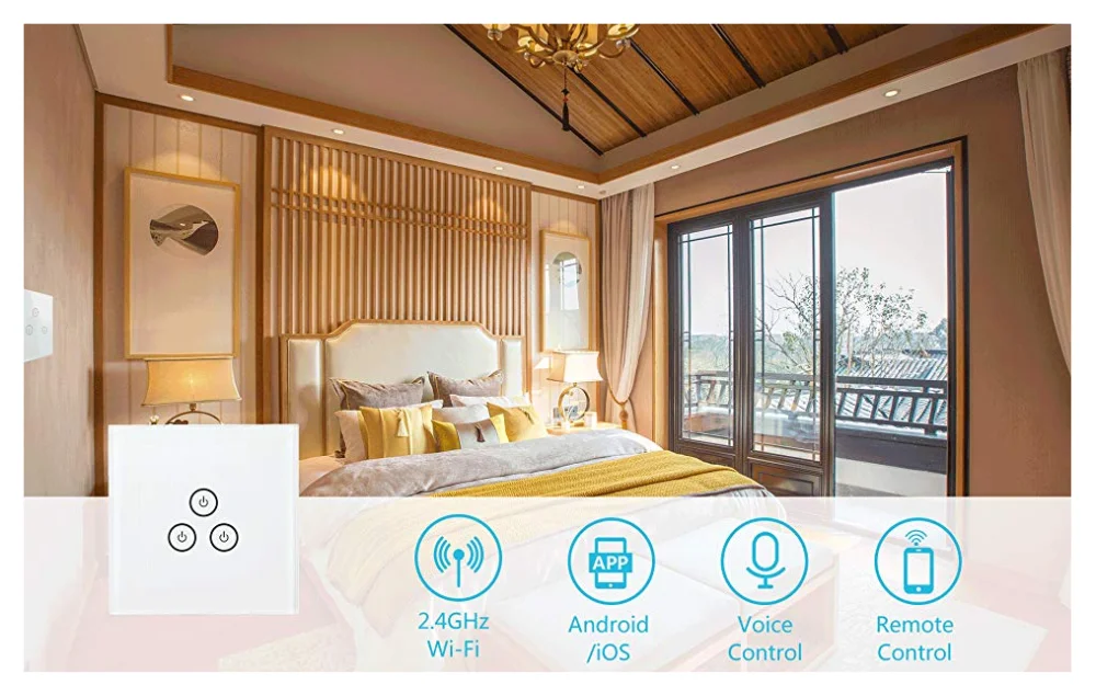 Умный WiFi настенный выключатель, Alexa& Google Assistant& IFTTT& SmartThings& алиса яндекс,поддерживается, приложение дистанционного управления Meross MSS530H