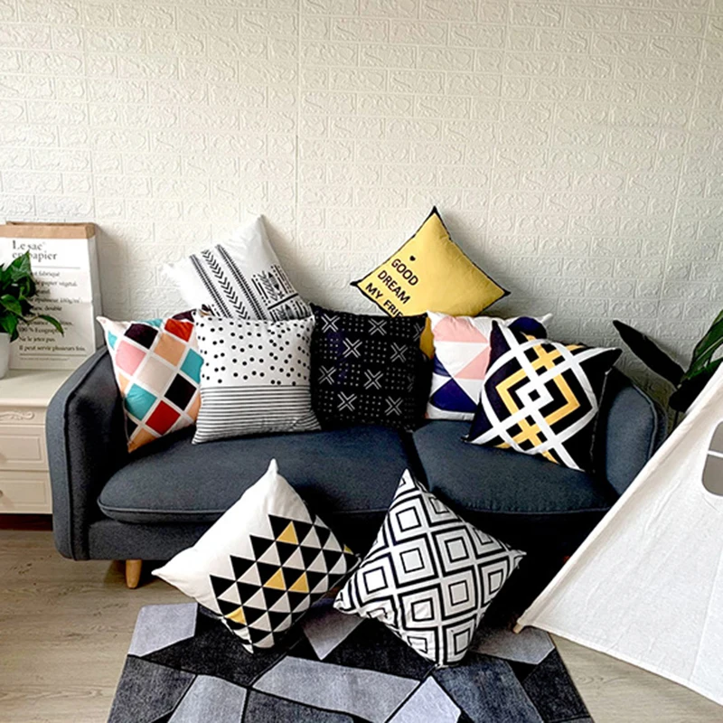 Новый декоративный чехол для дивана 45x45 см в полоску подушки с геометрическим