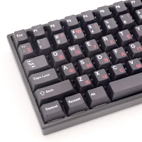keypro black russian radical ethermal dye sublimation fonts pbt keycap for wired usb mechanical keyboard 120 keycaps