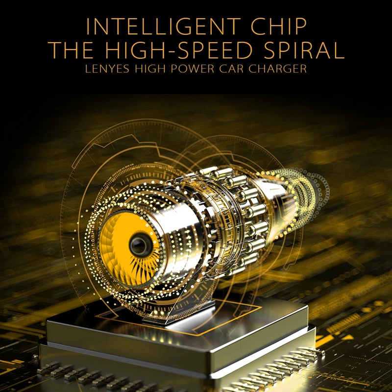 Lenyes Mini 3.1A быстрое автомобильное зарядное устройство с двумя usb-портами без
