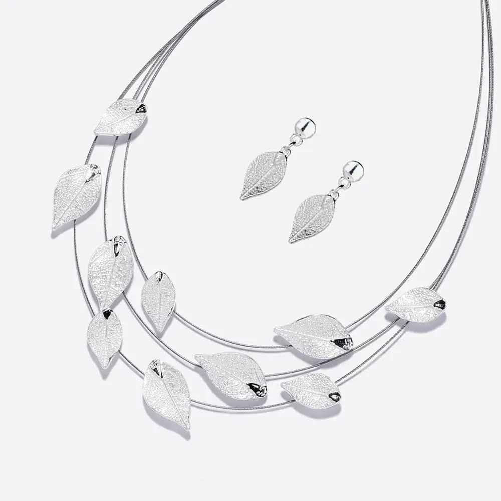 Многослойное женское ожерелье с листьями Пляжное для женщин подарочное