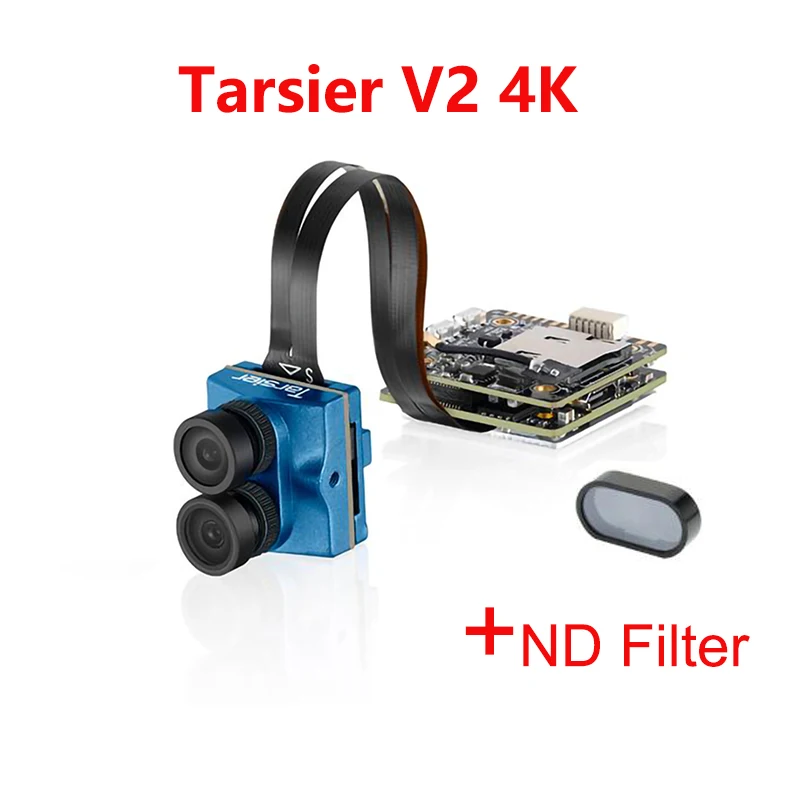 V2 With ND Filter Caddx.us Tarsier V2 4K 30fps 1200TVL двойной объектив Супер WDR WiFi Мини FPV камера HD Запись DVR двойной аудио OSD для гонок Дрон - Цвет: V2 With ND Filter