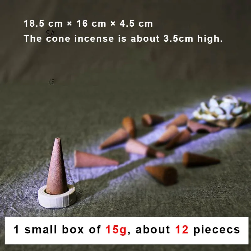 

Nag Champa Cone incense Indian sandalwood household rose Aromatherapy 15g/1 small box12 cones incense