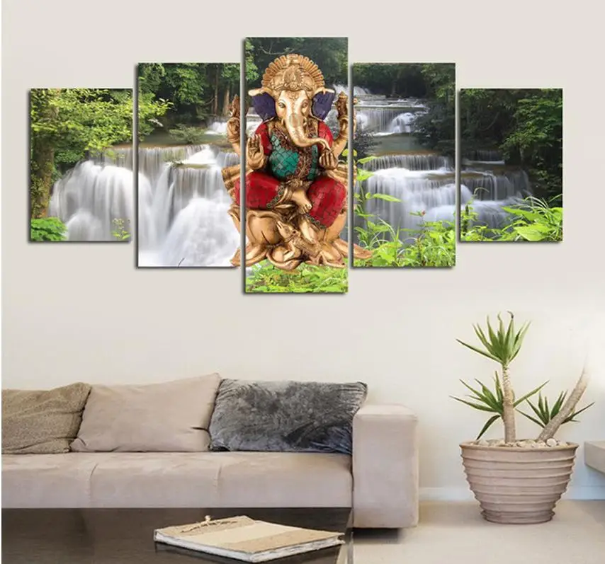 

3d Full Square/Round Drill 5D DIY diamond painting"5pcs set India Elephant God"mosaic Diamond Embroidery Religious gift decor