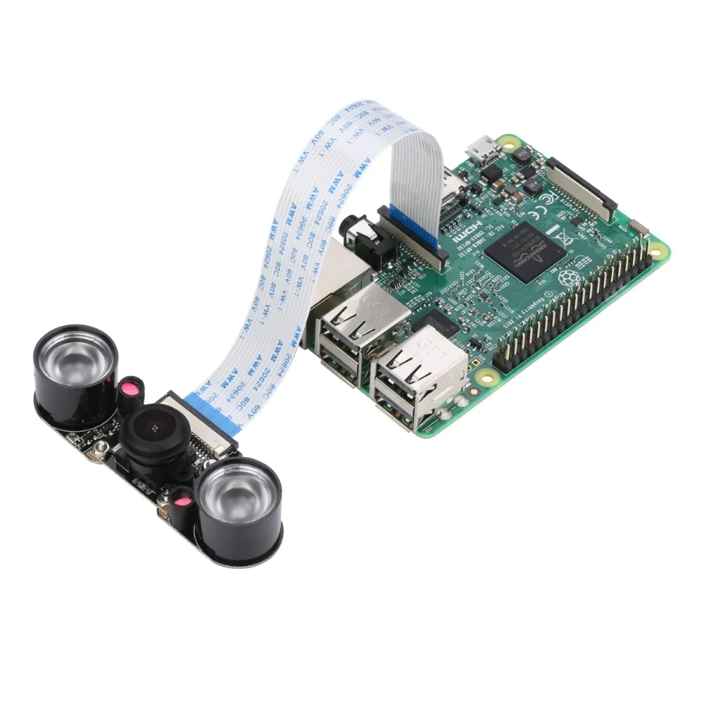 Raspberry Pi 3 камера ночного видения рыбий глаз 5 Мп OV5647 130 градусов фокусная