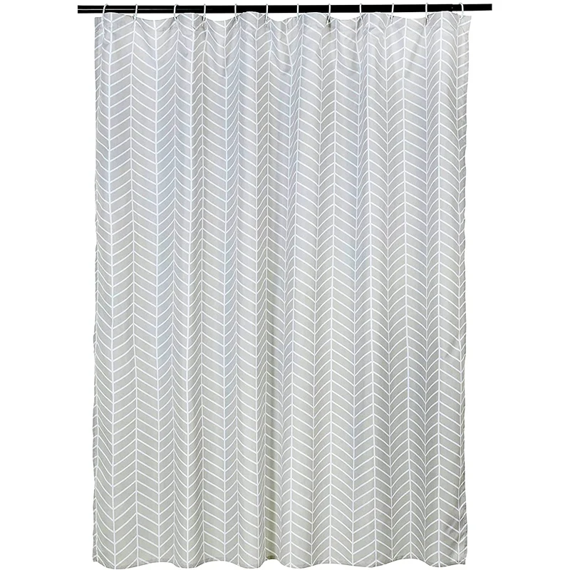 

Bathroom Shower Curtain - Gray Herringbone Bath Curtain, 72X72 Inch, Waterproof Fabric Shower Curtains for Bathroom