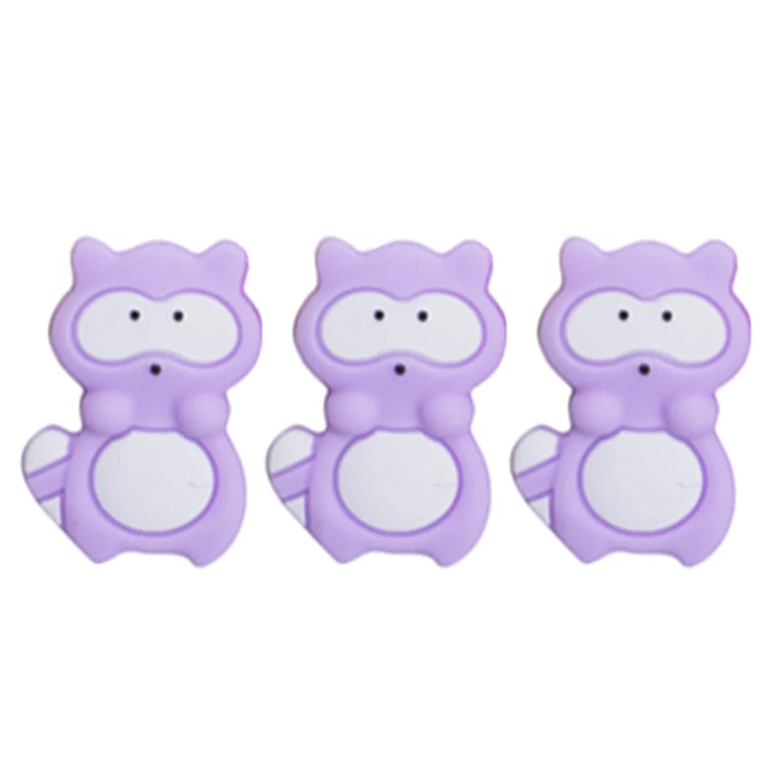 purple 3 шт Силиконовые Бусины из енота для сосок, зажим, аксессуары, Детские Прорезыватели, BPA бесплатно, DIY бусины для прорезывания зубов, ожерелье - Цвет: purple