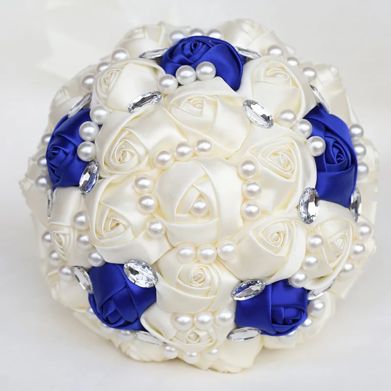 Свадебные букеты с жемчугом и кристаллами цвета слоновой кости королевские