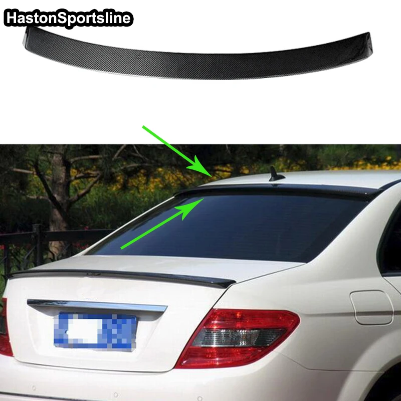 

W204 C180 C200 C260 C300 Carbon Fiber Car Rear Trunk lip Spoiler Roof Wing for Mercedes Benz W204 C63 4 Door 2007-2014