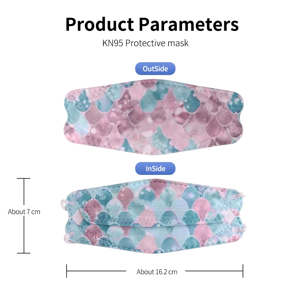 

Mascarillas FFP2 Nios Resuable CE FFP2Mask Kids Fish Scales Printing Children FPP2 KN95 Masks FPP3 Mascarilla FFP2 Infantil
