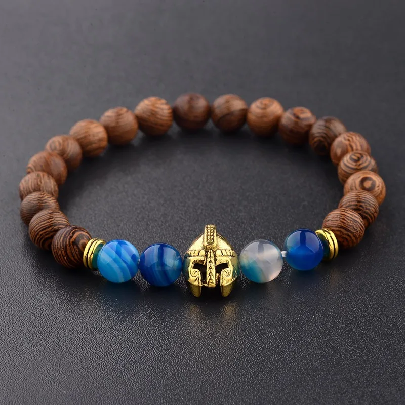 Классический браслет в виде римского воина Мужской Йога кулон деревянные бусины