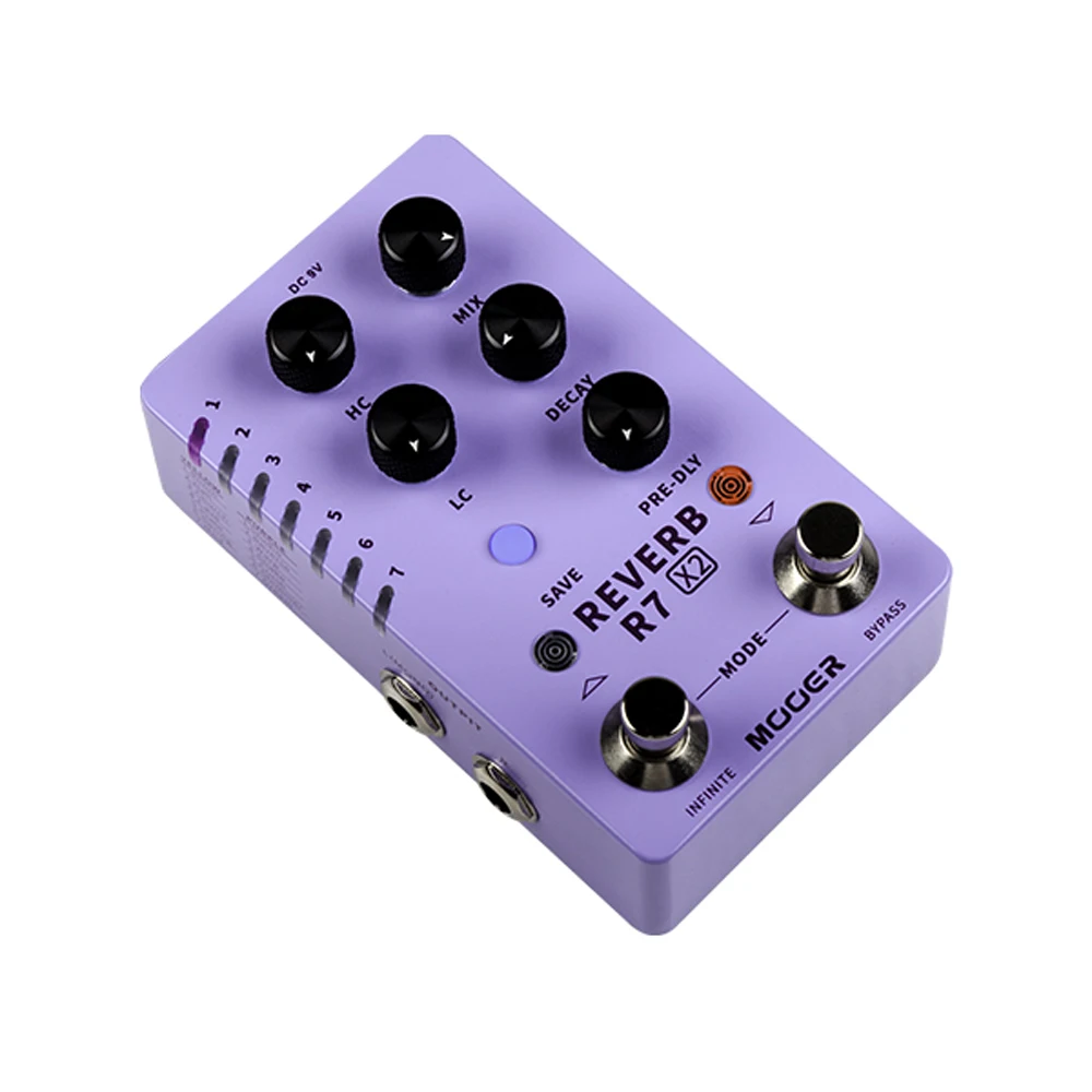 MOOER R7 X2 педаль реверберации 14 стерео эффекты атмосфера/весна/зал/комната с
