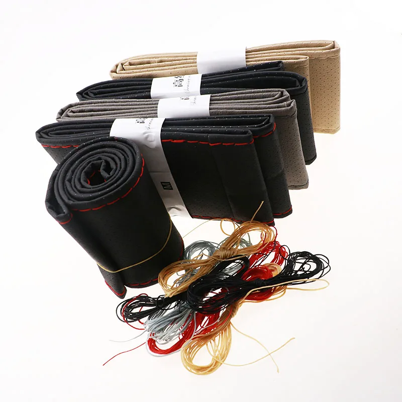 DIY Мягкий Нескользящий ручной швейный чехол рулевого колеса автомобиля для Land Rover