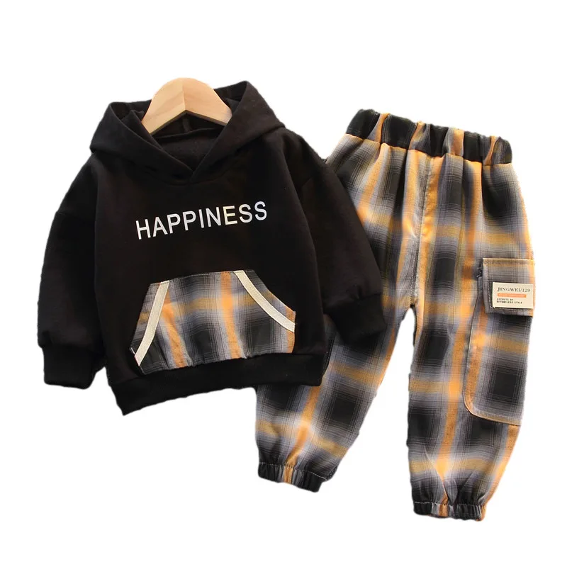 

1-4 years old Boy suit spring baby clothes baby girl casual stitching sweater suit fashion style girl clothes boy clothes suit